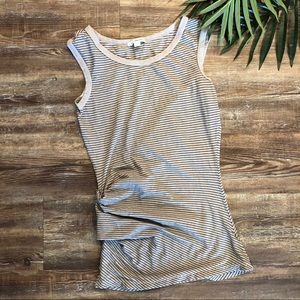 Tan jamess perse stripped ruched tank top